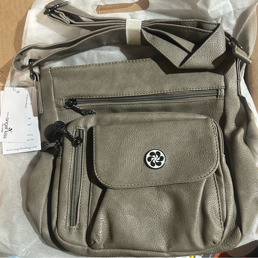 Angel Kiss Taupe Crossbody Bag